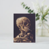 Skull mit einer brennenden Zigarette - Vincent Van Postkarte (Stehend Vorderseite)