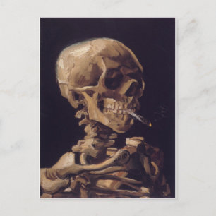Skull mit einer brennenden Zigarette - Vincent Van Postkarte