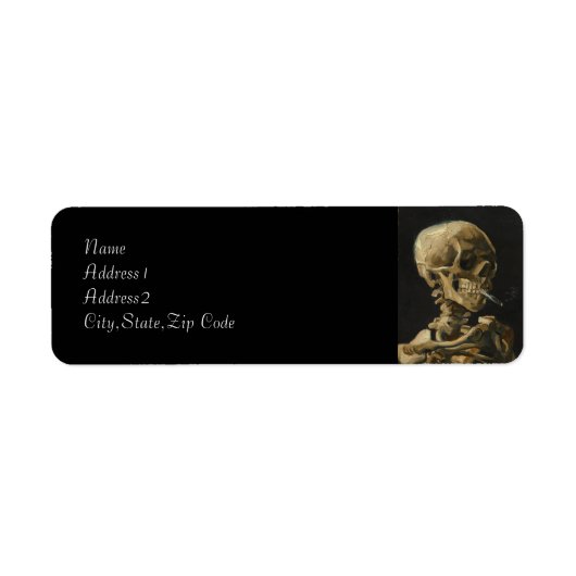 Skull mit einer brennenden Zigarette von Van Gogh (Vorne)