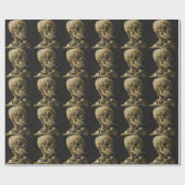Skull mit einer brennenden Zigarette von Van Gogh Geschenkpapier (Flach)