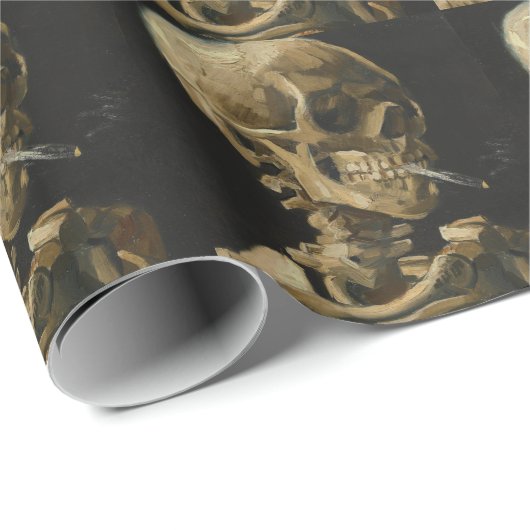 Skull mit einer brennenden Zigarette von Van Gogh Geschenkpapier (Rolleneckpunkt)