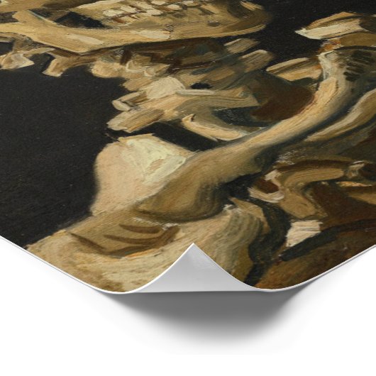 Skull mit einer brennenden Zigarette von Van Gogh Poster (Ecke)