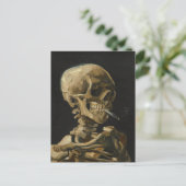 Skull mit einer brennenden Zigarette von Van Gogh Postkarte (Stehend Vorderseite)