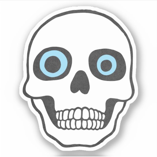 Skull mit googgen Augen Vinyl decal Aufkleber (Vorderseite)