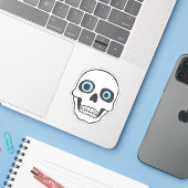 Skull mit googgen Augen Vinyl decal Aufkleber (Laptop mit iPhone)