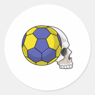 Skull mit Handball Sport Runder Aufkleber
