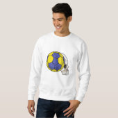 Skull mit Handball Sport Sweatshirt (Vorne ganz)