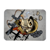 Skull mit Helm, Flugzeugen und Bomben Magnet (Horizontal)