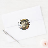 Skull mit Helm, Flugzeugen und Bomben Runder Aufkleber (Umschlag)