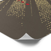 Skull mit Hut und Flügel auf Rochen Gedicht Poster (Ecke)