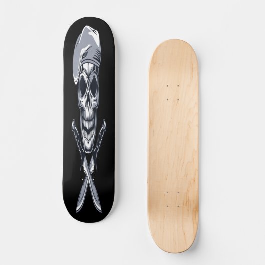 Skull mit Knifes Skateboard (Vorderseite)