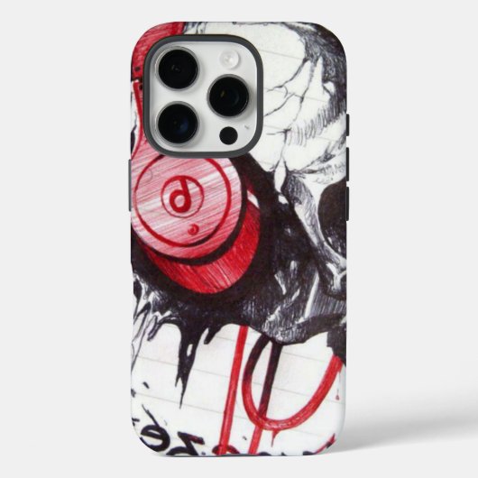 Skull mit Kopfhörer-Design Case-Mate iPhone Hülle (Rückseite)
