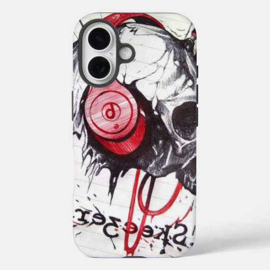Skull mit Kopfhörer-Design Case-Mate iPhone Hülle (Rückseite)