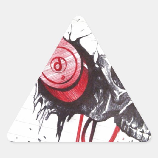 Skull mit Kopfhörer-Design Dreieckiger Aufkleber (Vorderseite)