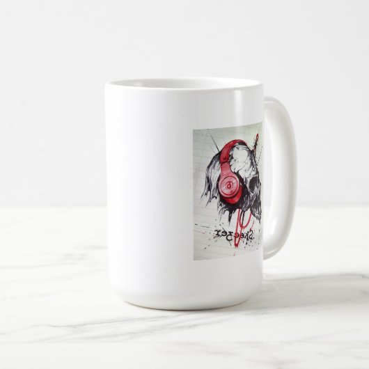 Skull mit Kopfhörer-Design Kaffeetasse (VorderseiteRechts)