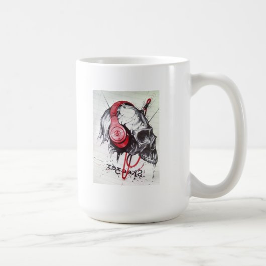 Skull mit Kopfhörer-Design Kaffeetasse (Rechts)