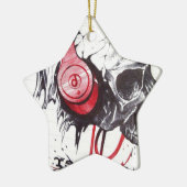 Skull mit Kopfhörer-Design Keramikornament (Links)