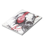 Skull mit Kopfhörer-Design Notizblock (Rotiert)