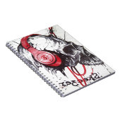 Skull mit Kopfhörer-Design Notizblock (Rechte Seite)