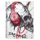 Skull mit Kopfhörer-Design Notizblock (Vorderseite)