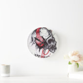 Skull mit Kopfhörer-Design Runde Wanduhr (Zuhause)