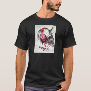 Skull mit Kopfhörer-Design T-Shirt