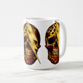 Skull mit Leopard Print & Gold Spark Kaffeetasse (VorderseiteRechts)
