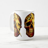 Skull mit Leopard Print & Gold Spark Kaffeetasse (Vorderseite Links)