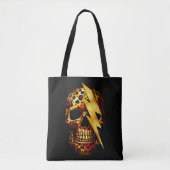 Skull mit Leopard Print & Gold Spark Tasche (Vorderseite)