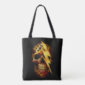 Skull mit Leopard Print & Gold Spark Tasche (Rückseite)