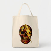 Skull mit Leopard Print & Gold Spark Tragetasche (Vorne)