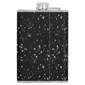 Skull mit Monarch Butterfly Schwarzer Hintergrund Flachmann (Rückseite)