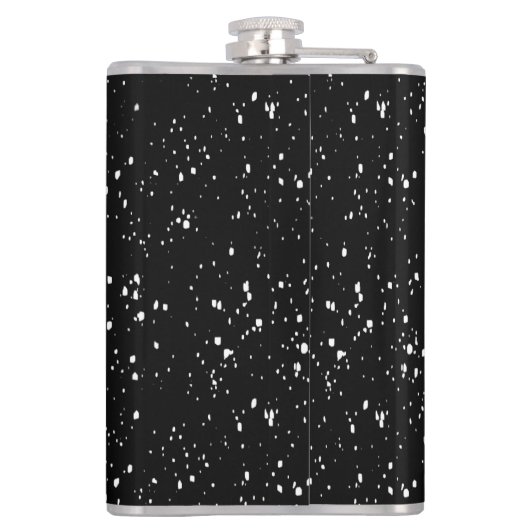 Skull mit Monarch Butterfly Schwarzer Hintergrund Flachmann (Rückseite)