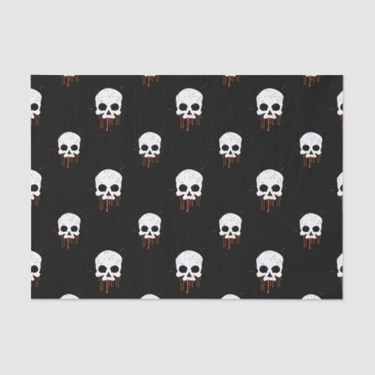 Skull mit Orange Tropfen Gewebepapier Seidenpapier (Vorderseite)