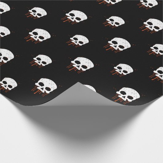 Skull mit Orange Tropfens Packpapier (Ecke)