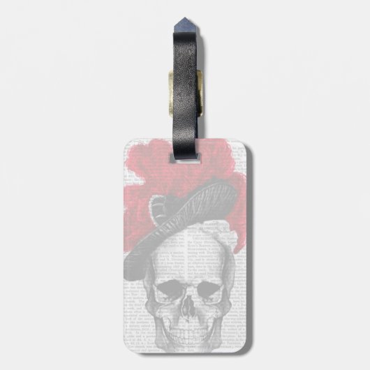 Skull mit Red Hat Gepäckanhänger (Rückseite vertikal)