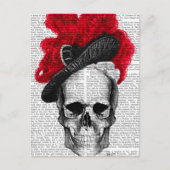 Skull mit Red Hat Postkarte (Vorderseite)