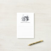 Skull mit Rose Aquarellmalerei ausgekleidet Post-it Klebezettel (Auf Schreibtisch)