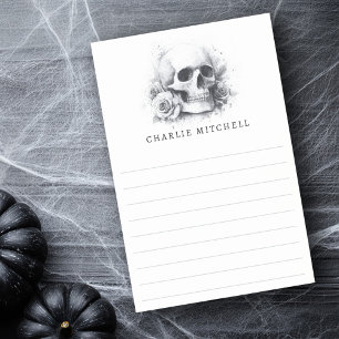 Skull mit Rose Aquarellmalerei ausgekleidet Post-it Klebezettel