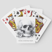 Skull mit Rose Aquarellmalerei Spielkarten (Rückseite)
