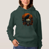 Skull mit Rose & Crow Gothic Hoodie (Vorderseite)