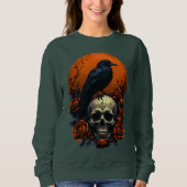 Skull mit Rose & Crow Gothic Sweatshirt (Vorderseite)