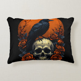 Skull mit Rose & Crow Gothic Sweatshirt Dekokissen