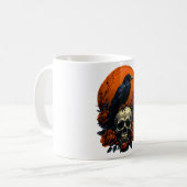 Skull mit Rose & Crow Gothic-Tasse Kaffeetasse (Vorderseite Links)