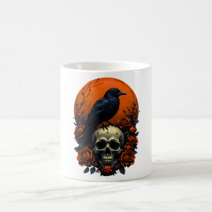 Skull mit Rose & Crow Gothic-Tasse Kaffeetasse