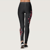 Skull mit Rose Gothic Halloween Leggings (Rückseite)