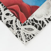 Skull mit Rose und Schmetterlinge Spitzen Hintergr Fleecedecke (Ecke)