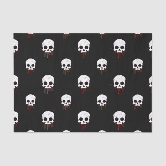 Skull mit roten Tropfen - Papiertücher Seidenpapier (Vorderseite)