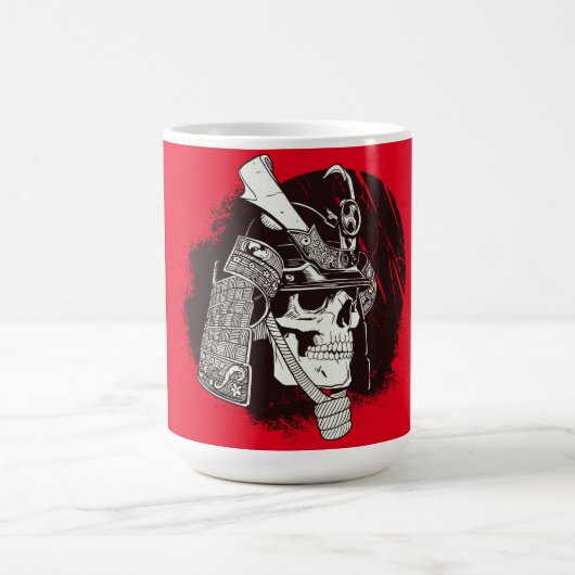 Skull mit Samurai Helmet Kaffeetasse (Mittel)
