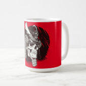 Skull mit Samurai Helmet Kaffeetasse (VorderseiteRechts)